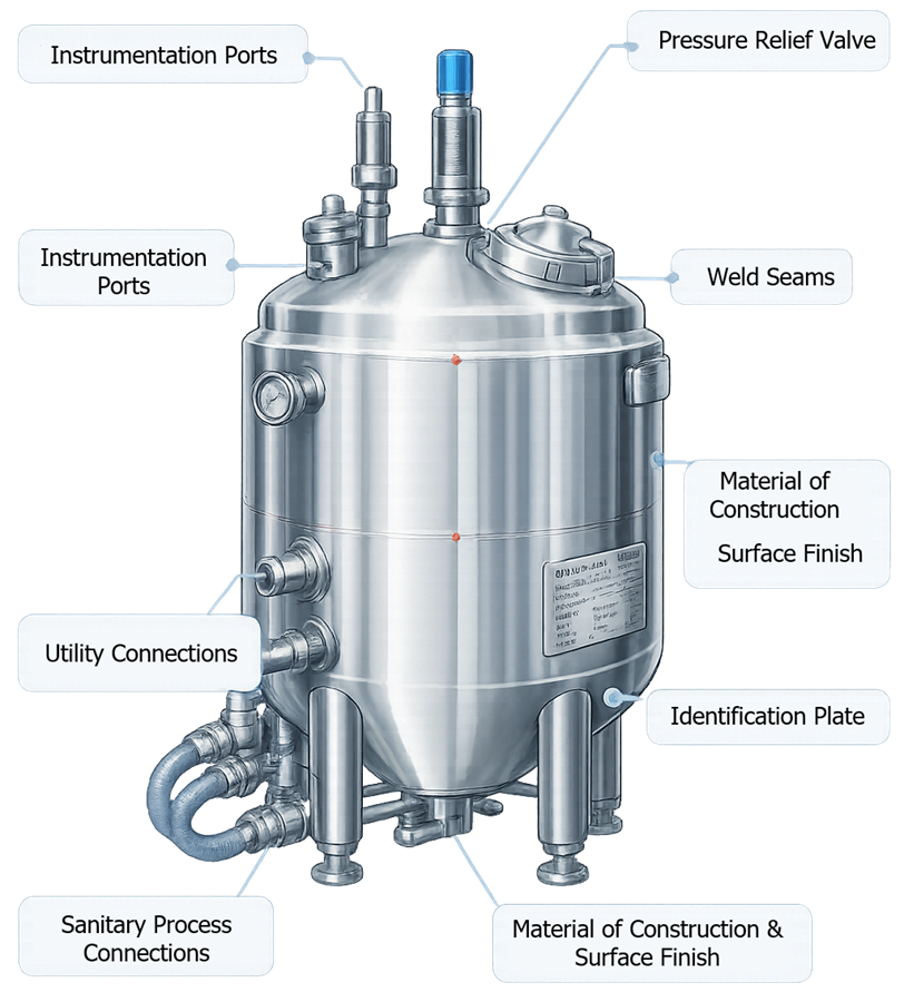 Pharmaceutical tank installation qualification verification points